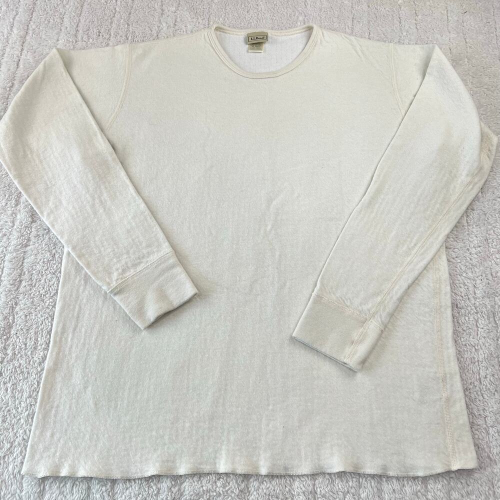 L.L. Bean Base Layer Under Shirt Women's size XL Wool Cotton Off white
